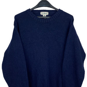 Vintage LL Bean Men's Medium 100% Wool Made in Scotland Crew Neck Sweater